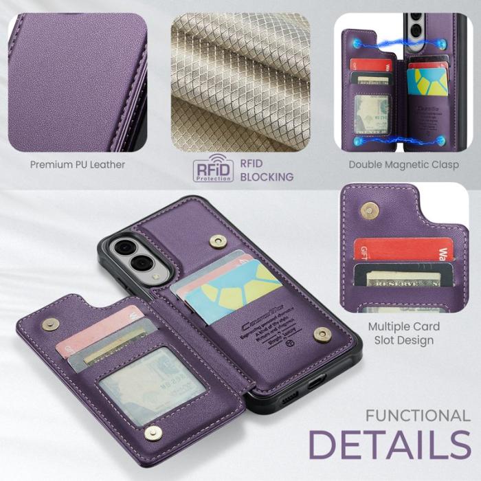 Caseme - CASEME C22 Fodral för Samsung Galaxy S25 Edge Lila med RFID
