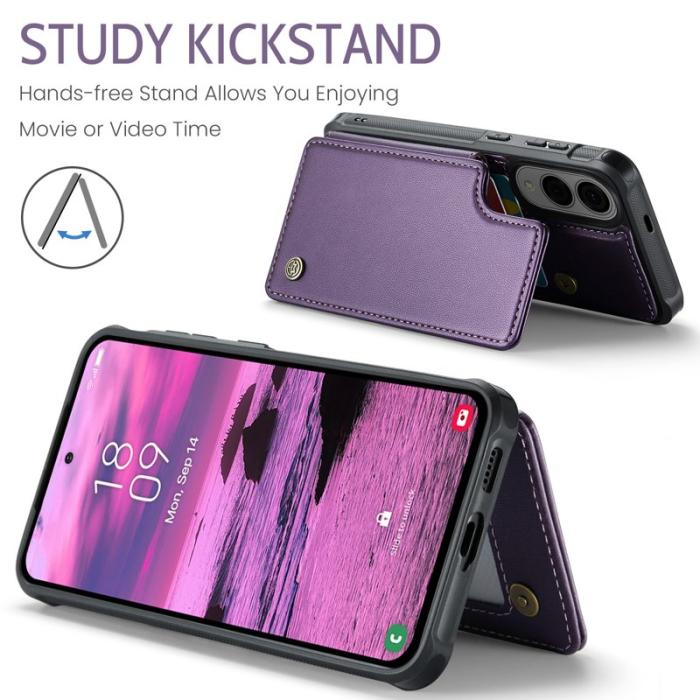Caseme - CASEME C22 Fodral för Samsung Galaxy S25 Edge Lila med RFID