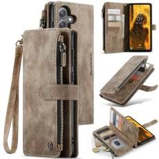 Caseme - CASEME Konstl&auml;der Pl&aring;nboksfodral f&ouml;r Samsung Galaxy S24 FE - Brun