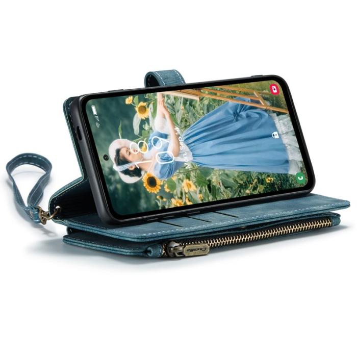 Caseme - CASEME C30 Plånboksfodral för Samsung Galaxy S24 FE - Blå Konstläder
