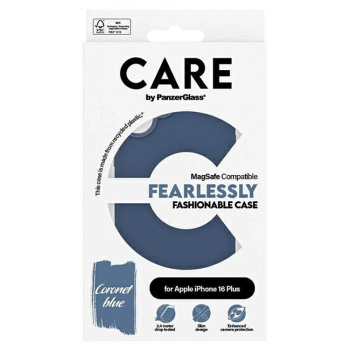 PanzerGlass - CARE By PanzerGlass iPhone 16 Plus Mobilskal MagSafe Fashion - Blå