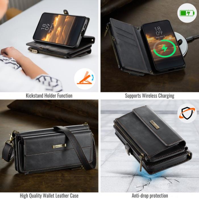 Caseme - CASEME Konstläder Plånboksfodral för Samsung Galaxy S23 FE - Svart