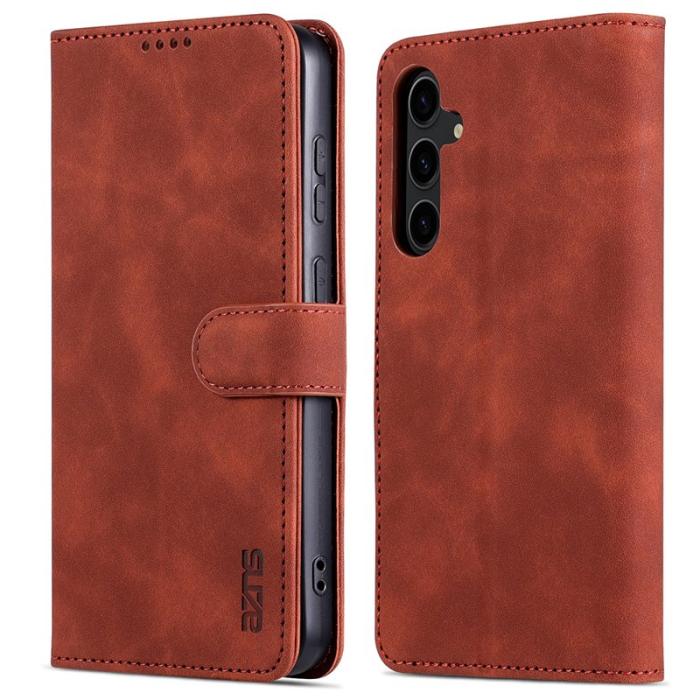 AZNS - AZNS Samsung Galaxy S24 FE Plånboksfodral Konstläder - Brun