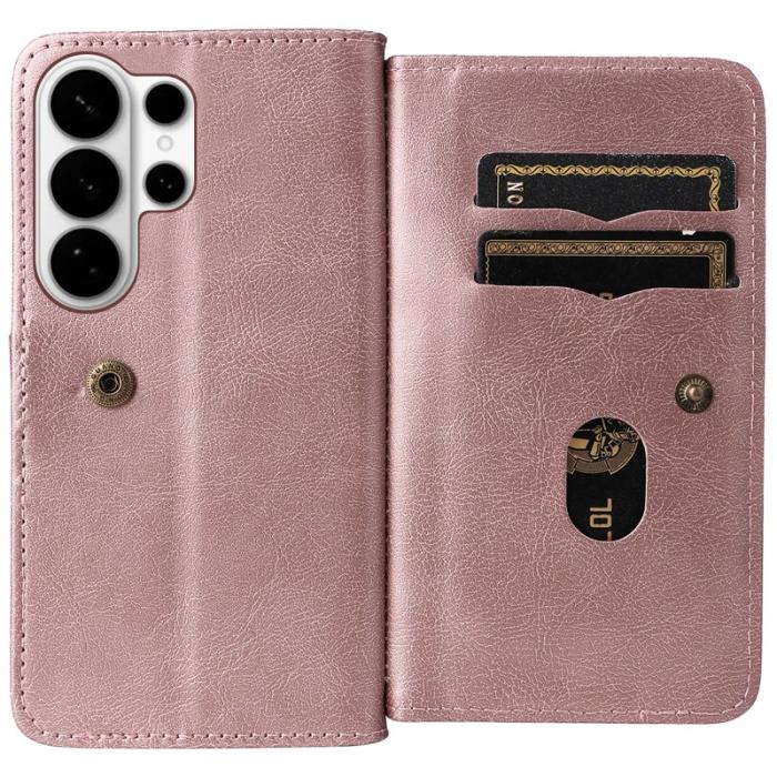 OEM - Mobilskal till Samsung Galaxy S26 Ultra KonstLäder Ställ - Roséguld