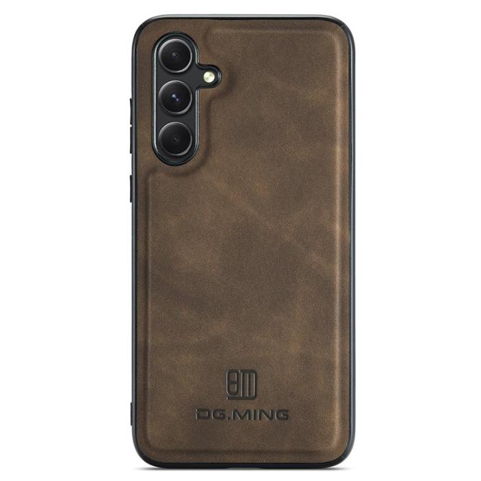 DG.MING - DG.MING Mobilskal till Samsung Galaxy S25 PU Läder Hybrid - Brun