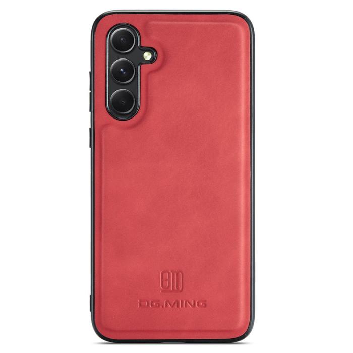 DG.MING - DG.MING Mobilskal till Samsung Galaxy S25 PU Läder Hybrid Röd