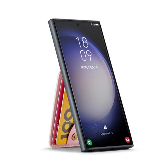 FIERRE SHANN - FIERRE SHANN Samsung Galaxy S24 Ultra Fodral KonstLäder - Rosa