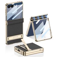 GKK - GKK Samsung Galaxy Z Flip7 Fodral Kickstand PU + PC - Svart