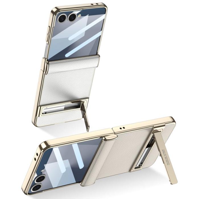 GKK - GKK Samsung Galaxy Z Flip7 Fodral Kickstand PU + PC - Svart