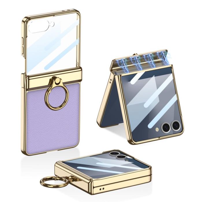 GKK - GKK Samsung Galaxy Z Flip7 Fodral Kickstand PU PC - Lila