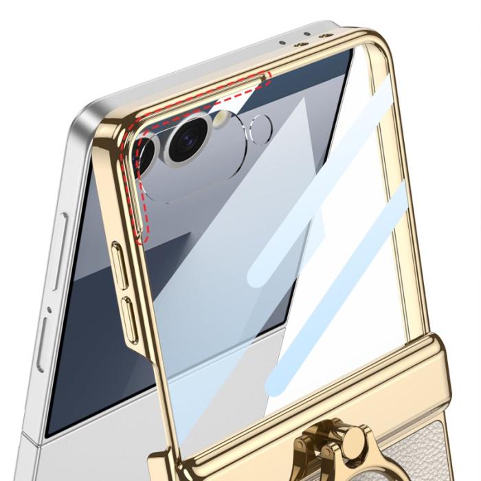 GKK - GKK Samsung Galaxy Z Flip7 Fodral Kickstand PU PC - Lila