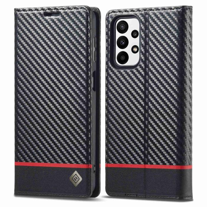 LC.imeeke - LC.IMEEKE för Samsung Galaxy A23 5G Plånboksfodral Konstläder - Svart