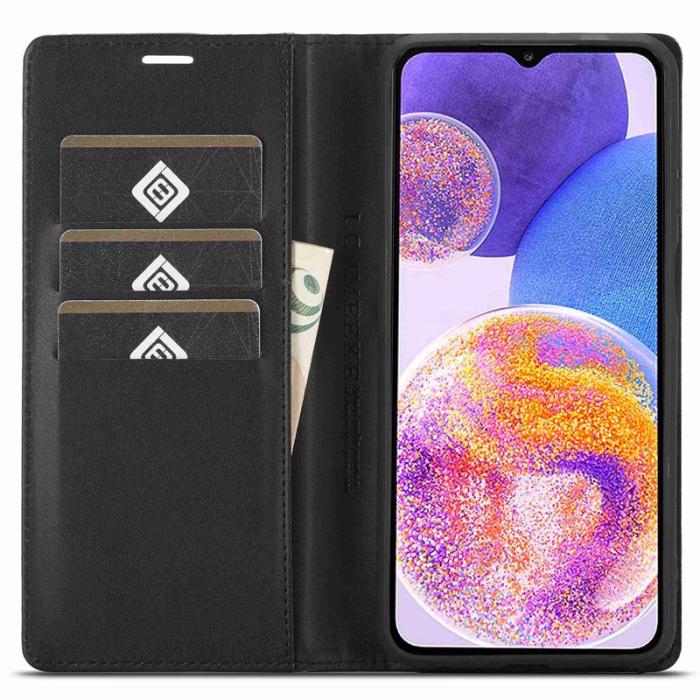 LC.imeeke - LC.IMEEKE för Samsung Galaxy A23 5G Plånboksfodral Konstläder - Svart
