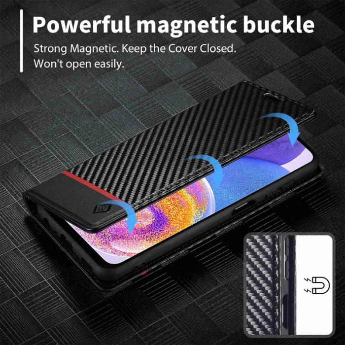 LC.imeeke - LC.IMEEKE för Samsung Galaxy A23 5G Plånboksfodral Konstläder - Svart