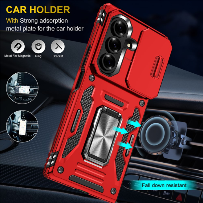A-One Brand - Galaxy Z Fold7 5G Mobilskal Kickstand Slide - Röd