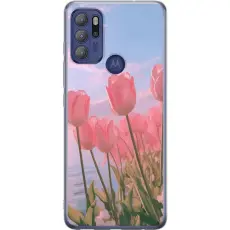 Gustaf - Mobilskal till Motorola Moto G60S med Rosa Tulpaner