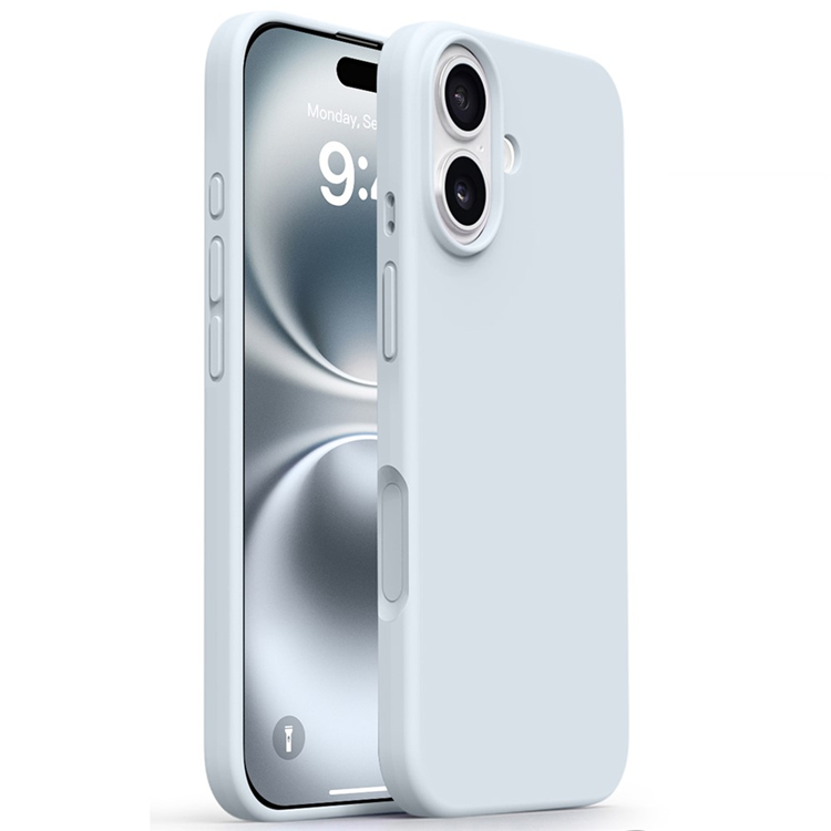 iPhone 17 Mobilskal Silikon Microfiber Lining - Glacierblå | 2353 | AlltMobil