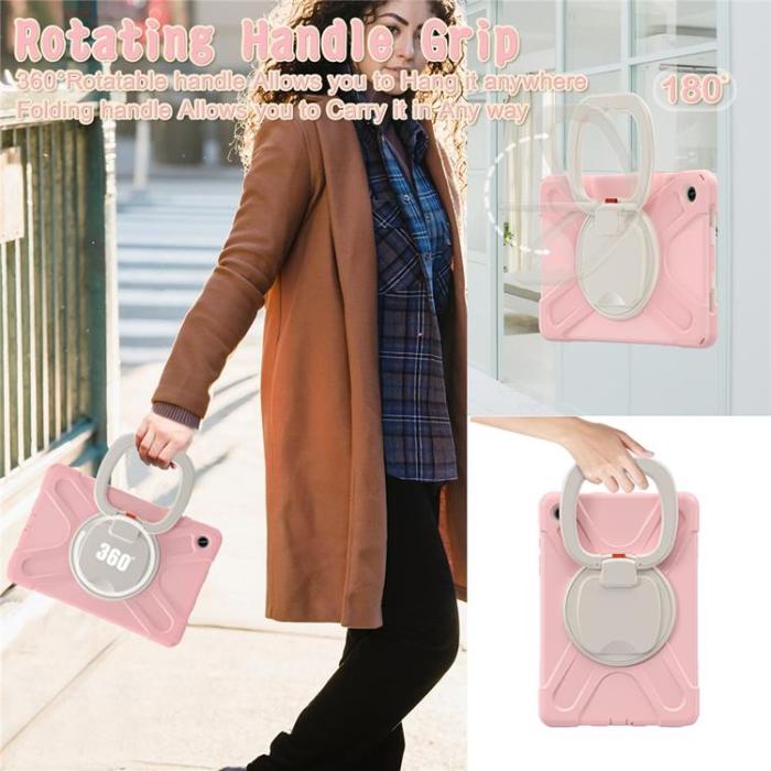 A-One Brand - Galaxy Tab A9 Plus Skal Kickstand Handle Grip - Rosa