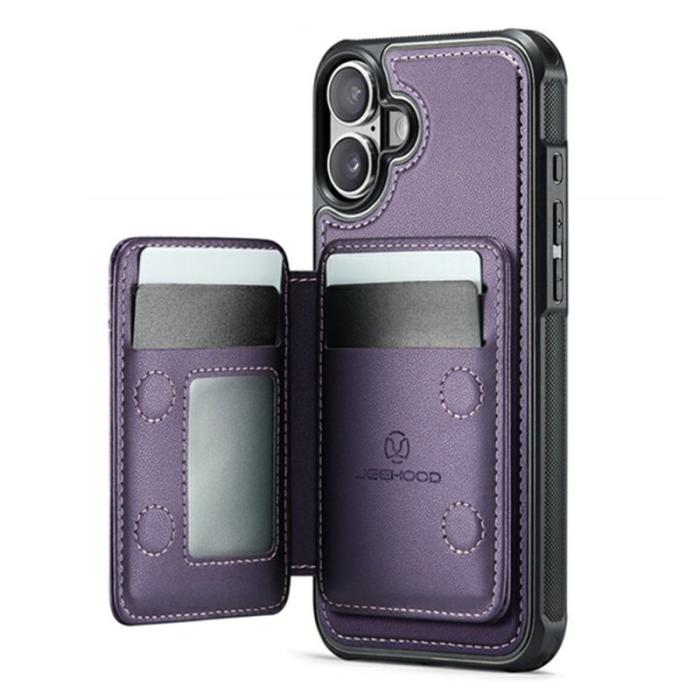 JEEHOOD - JEEHOOD iPhone 17 Fodral Konstläder MagSafe Skydd - Lila