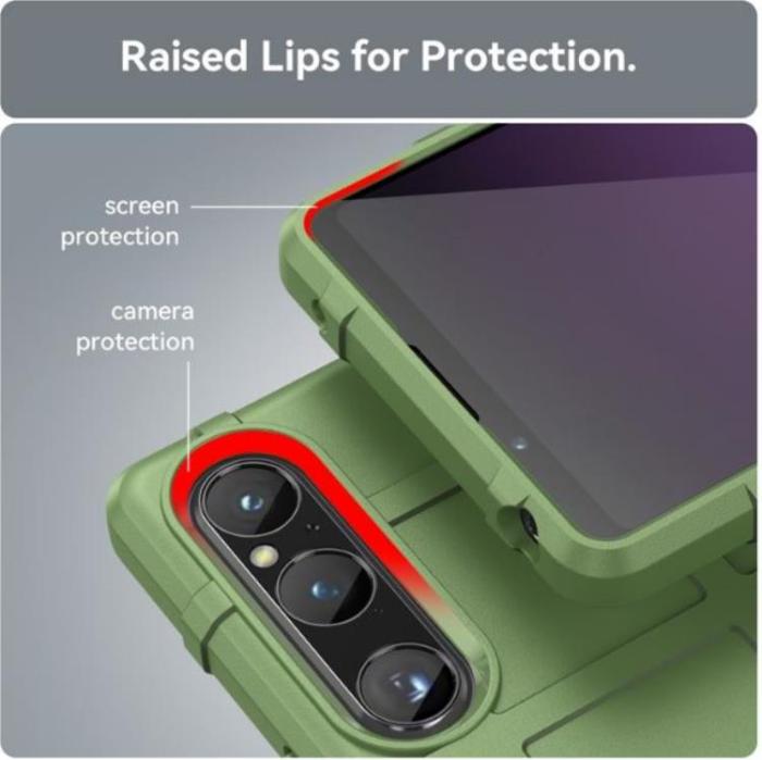 A-One Brand - Sony Xperia 1 V Mobilskal Rugged Square Grid - Grön