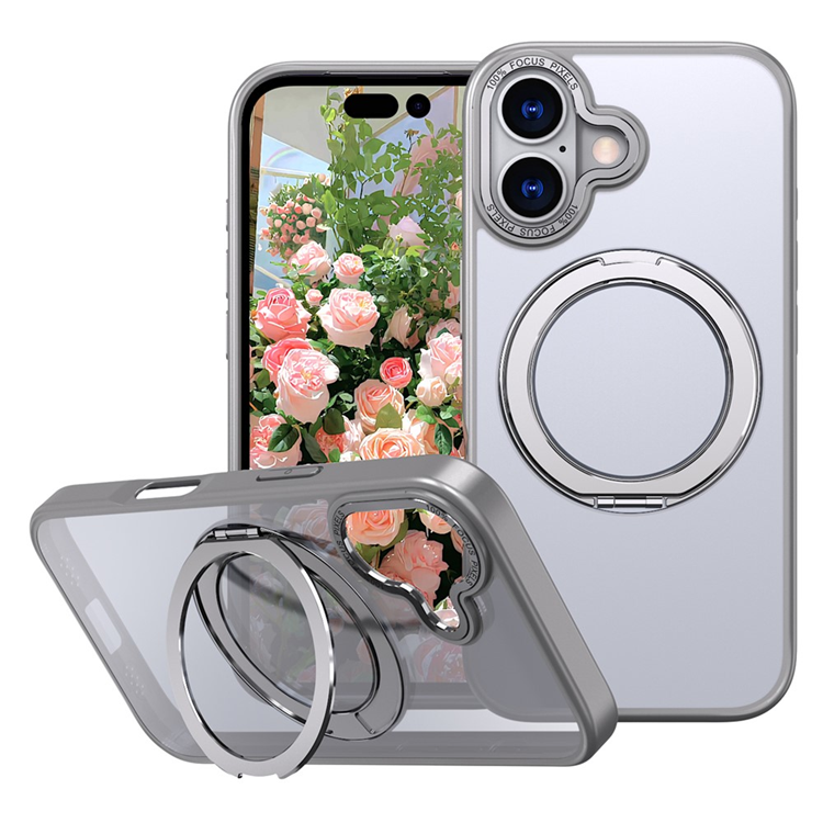 iPhone 17 Mobilskal Ring Kickstand TPU PC - Titangrå | 2353 | AlltMobil