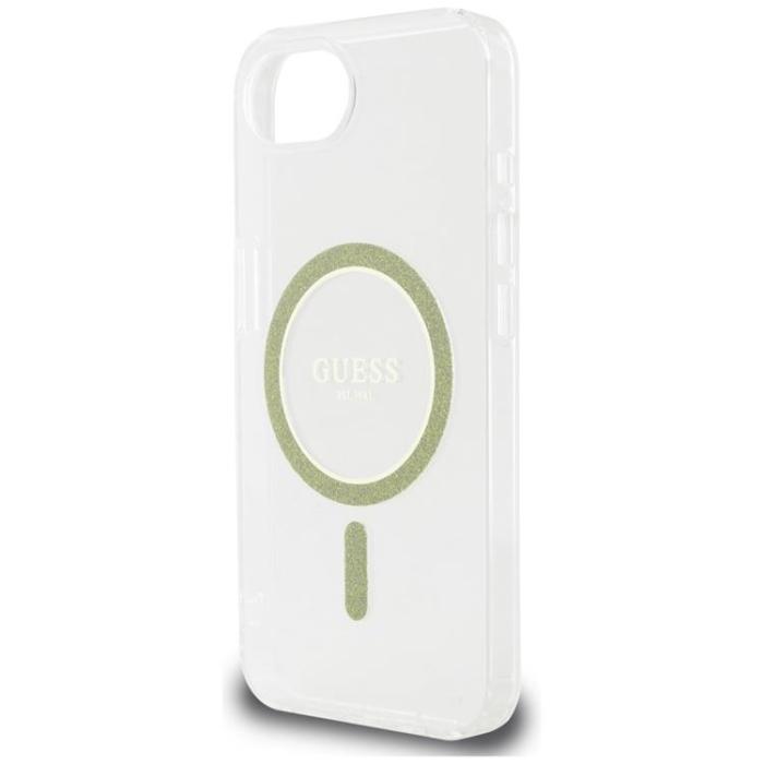 Guess - Guess iPhone 16e Mobilskal MagSafe IML Glitter Circle - Clear
