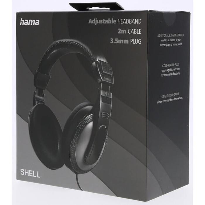 Hama - Hama Hörlurar Shell Over-Ear Threaded - Svart