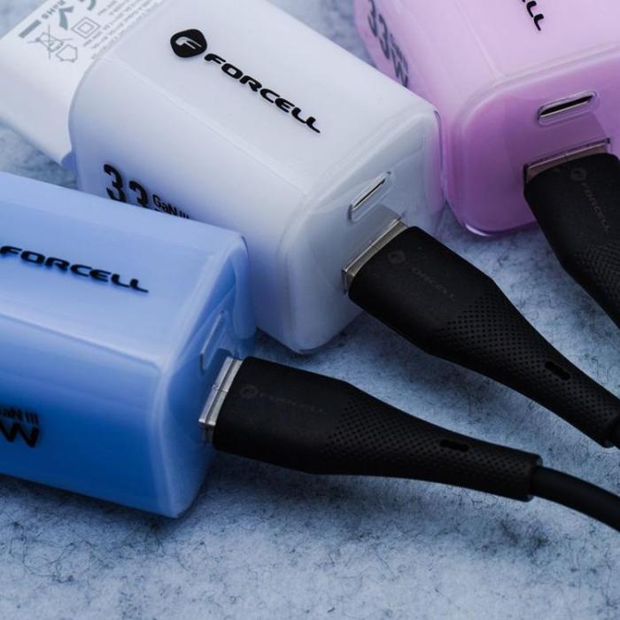 Forcell - FORCELL USB-A till USB-C 66W Kabel 3A 1m QC4.0 Silikon C342 - Svart