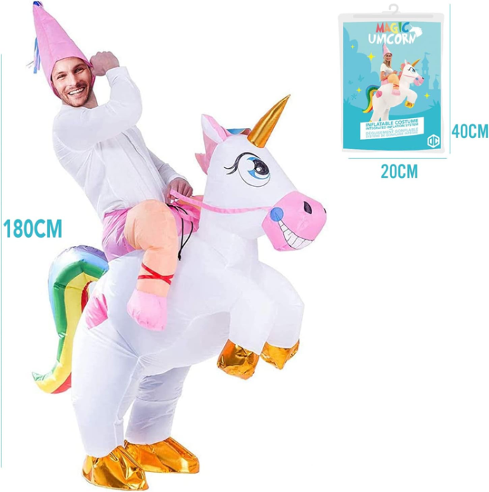 Original Cup - Original Cup Magic Unicorn Uppblåsbar Kostym – Rolig & Premium för vuxna