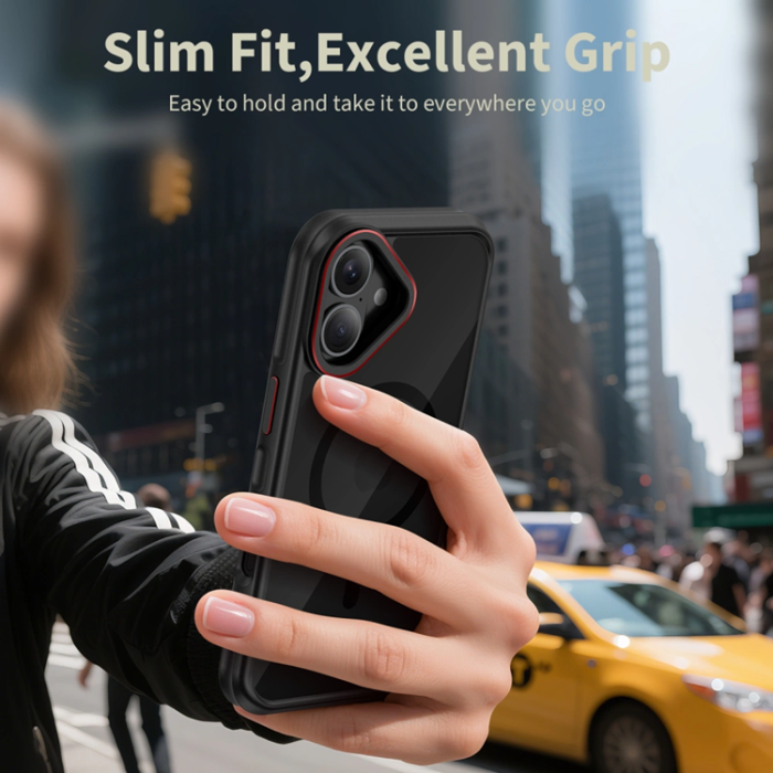 Tech-Protect - Tech-Protect iPhone 17 Mobilskal Magsafe Hybrid - Svart/Röd