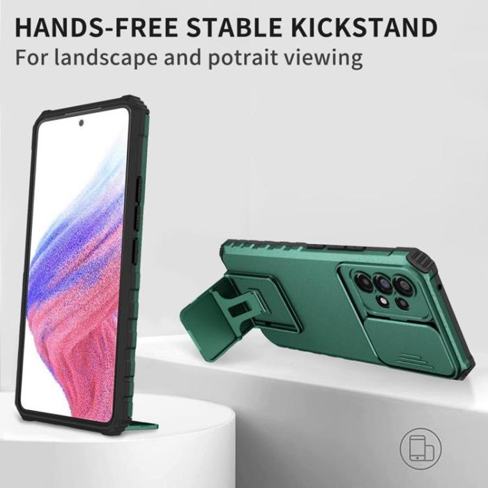 A-One Brand - Galaxy A33 5G Skal Kickstand Kameraskydd Slide - Grön