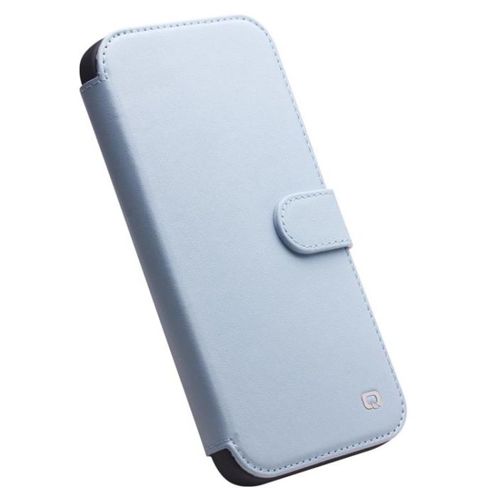 QIALINO - Qialino Äkta Läder Fodral iPhone 13 Pro Max - Blå 
