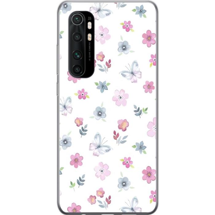iSecrets - Mobilskal till Xiaomi Mi Note 10 Lite med Blommor och fjärillar