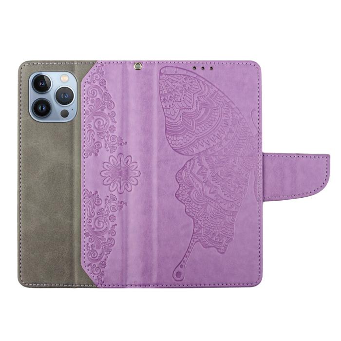 OEM - Fjärilar iPhone 12 Pro Max Plånboksfodral - Lila