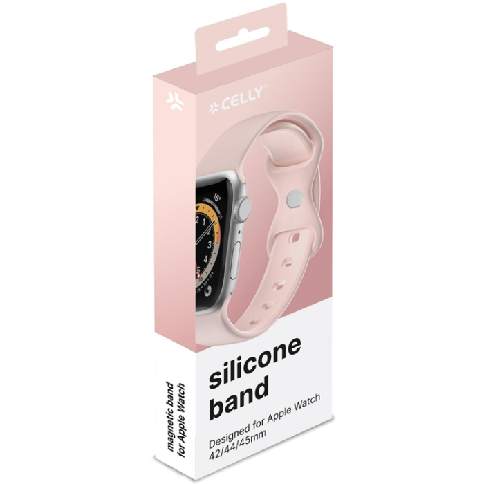 Celly - Celly Apple Watch (42/44/45mm) Armband Silikon - Rosa