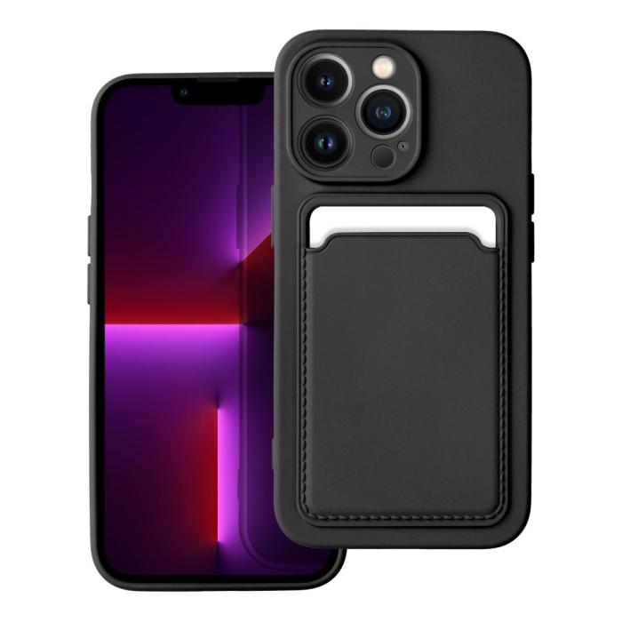 Forcell - iPhone 13 Pro Skal Forcell Korthållare Mjukplast Svart