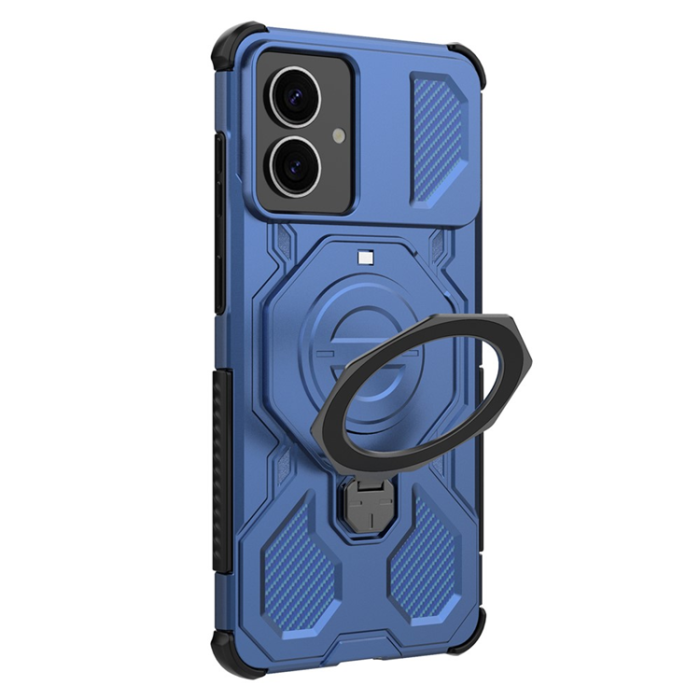 A-One Brand - Galaxy S26 Edge Mobilskal Rotating Metal Kickstand - Mörkblå
