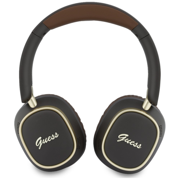 Guess - Guess On-Ear Hörlurar Bluetooth ENC Rectangle Metal Script - Brun