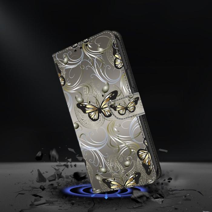 OEM - Samsung Galaxy S26 Fodral Ställning Mönstertryck Konstläder - Spetsfjäril