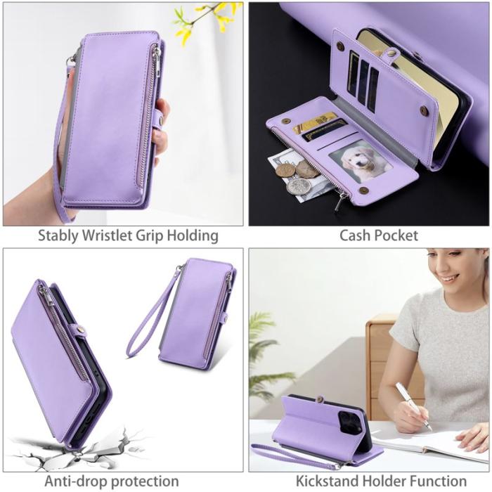 OEM - Samsung Galaxy S26 Plus Plånboksfodral TPU + Konstläder - Lila