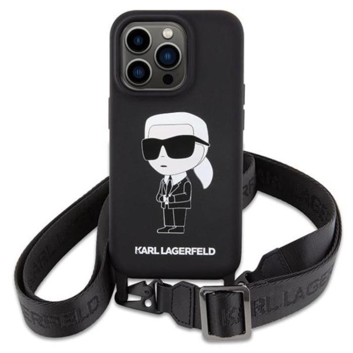 KARL LAGERFELD - Karl Lagerfeld iPhone 15 Mobilskal Crossbody Silikon Ikonik
