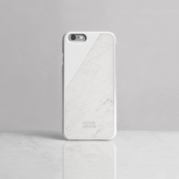 UTGATT5 - Native Union Clic Marble skal till iPhone 6/6s med äkta marmor, vit