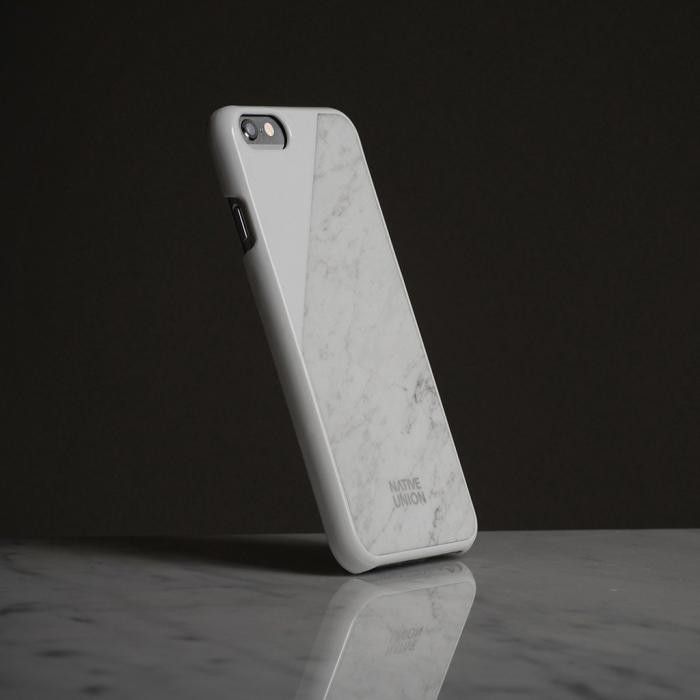 UTGATT5 - Native Union Clic Marble skal till iPhone 6/6s med äkta marmor, vit