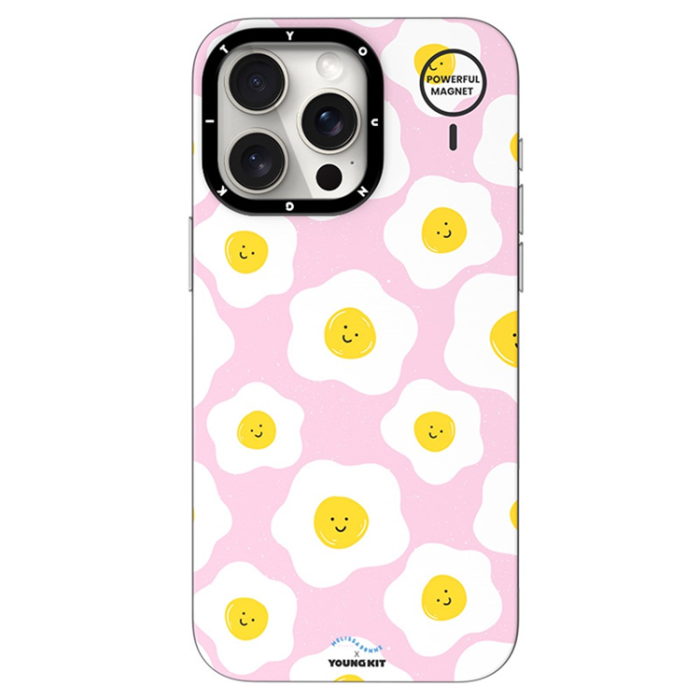 YOUNGKIT - YOUNGKIT iPhone 15 Pro Mobilskal MUScx003-Poached Egg - Rosa