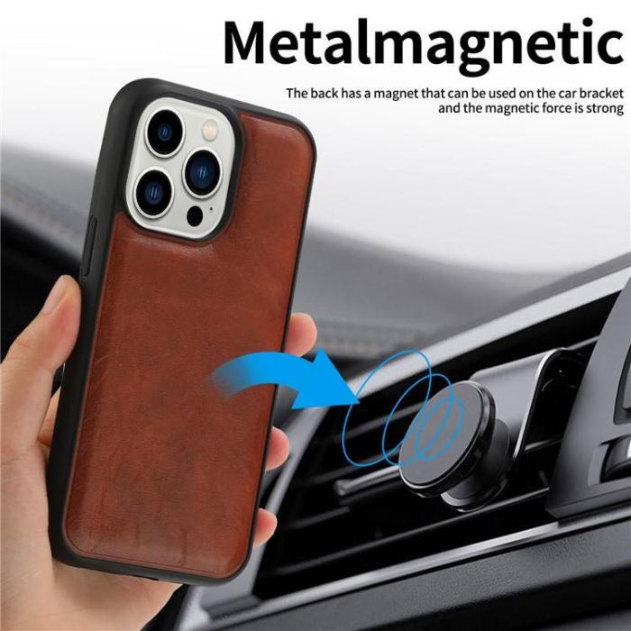 OEM - iPhone 15 Plånboksfodral 2-in-1 Detachable - Brun