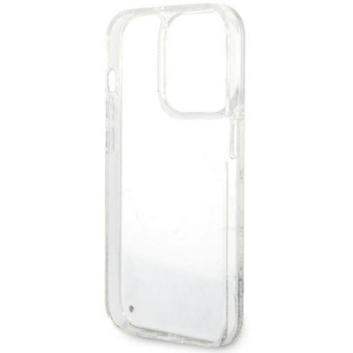 Guess - Guess iPhone 14 Pro Mobilskal Liquid Glitter Marble - Vit