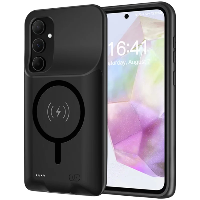 A-One Brand - Galaxy A55 5G Batteriskal Magsafe 10000mAh - Svart