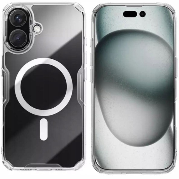 Nillkin Mobilskal till iPhone 16 Magsafe Magnetic Nature Pro - Transparent/Vit | 2353 | AlltMobil