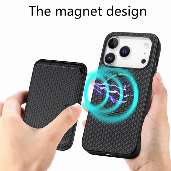 A-One Brand - iPhone 17 Pro Mobilskal Detachable Korthållare - Svart