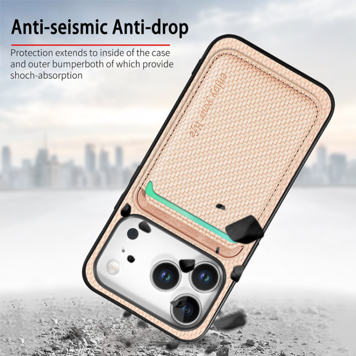 A-One Brand - iPhone 17 Pro Mobilskal Detachable Korthållare - Khaki